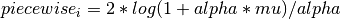 piecewise_i = 2*log(1+alpha*mu)/alpha