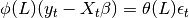 \phi(L)(y_t - X_t\beta) = \theta(L)\epsilon_t