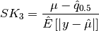 SK_{3}=\frac{\mu-\hat{q}_{0.5}}
{\hat{E}\left[\left|y-\hat{\mu}\right|\right]}