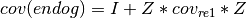 cov(endog) = I +
Z * cov_{re1} * Z